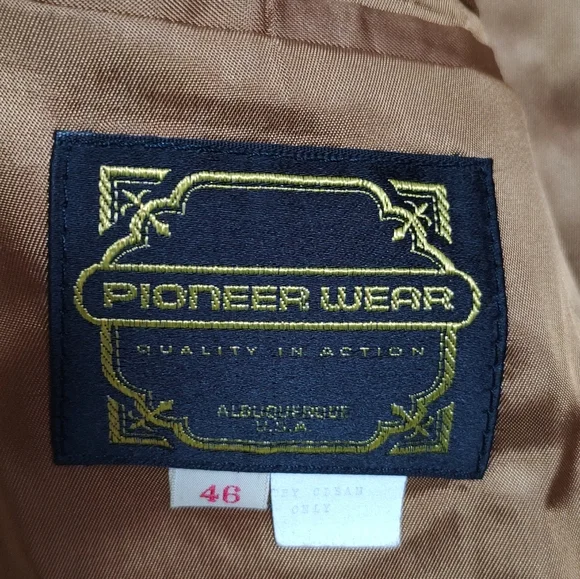 Vintage Pioneer Wear Camel Brown Corduroy Blazer with Tan Leather Accents - Picture 9 of 12